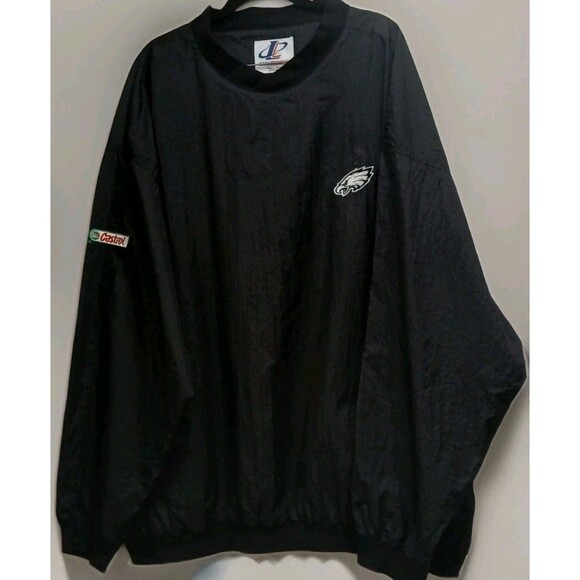 Logo Athletic Eagles Castrol Pullover Windbreaker Men’s XL Black V-Neck VTG - Picture 1 of 9